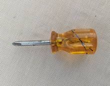 Load image into Gallery viewer, Vintage Phillips Stubby Screwdriver – Amber Handle – 9cm Long
