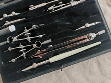 Load image into Gallery viewer, Vintage Harling London Technical Drawing Instrument Set Drafting Compass &amp; Tool

