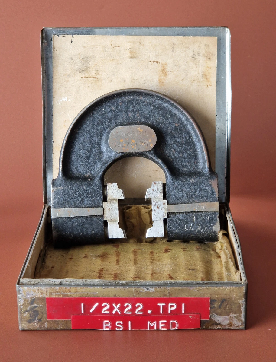 Matrix 1/2 x 22 TPI BSI MED Adjustable Thread Caliper Gauge In Case G ...