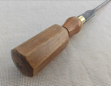 Load image into Gallery viewer, Vintage Wood Handle Flathead Screwdriver – Brass Ferrule – 23.3cm Long
