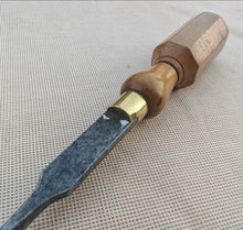 Load image into Gallery viewer, Vintage Wood Handle Flathead Screwdriver – Brass Ferrule – 23.3cm Long
