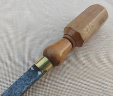 Load image into Gallery viewer, Vintage Wood Handle Flathead Screwdriver – Brass Ferrule – 23.3cm Long
