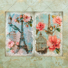 Load image into Gallery viewer, Shabby Chic Old Paper Floral Pretty Lady Cute Girl Paris Theme Junk Journal Printable Pages - Floral Ephemera - Digital Download
