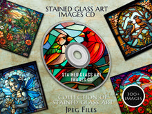 Load image into Gallery viewer, Stained Glass Art Images on cd, 300+ Self Created Graphics Images for Arts Craft
