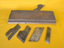 Load image into Gallery viewer, Antique Wooden Molding Planer for Edge and Trim Shaping, with 5 Blades - Marked &quot;F Rawson&quot;
