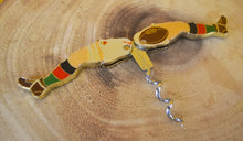 Load image into Gallery viewer, An Enamelled Metal Novelty Corkscrew in the Form of Rugby Player Legs, 9cm high
