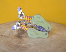 Load image into Gallery viewer, Copy of An Enamelled Metal Novelty Corkscrew in the Form of Jockey Player Legs, 9cm high
